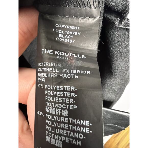 The Kooples Faux Leather Button Up Blouse Size 2 Black Long Sleeve - Picture 6 of 9